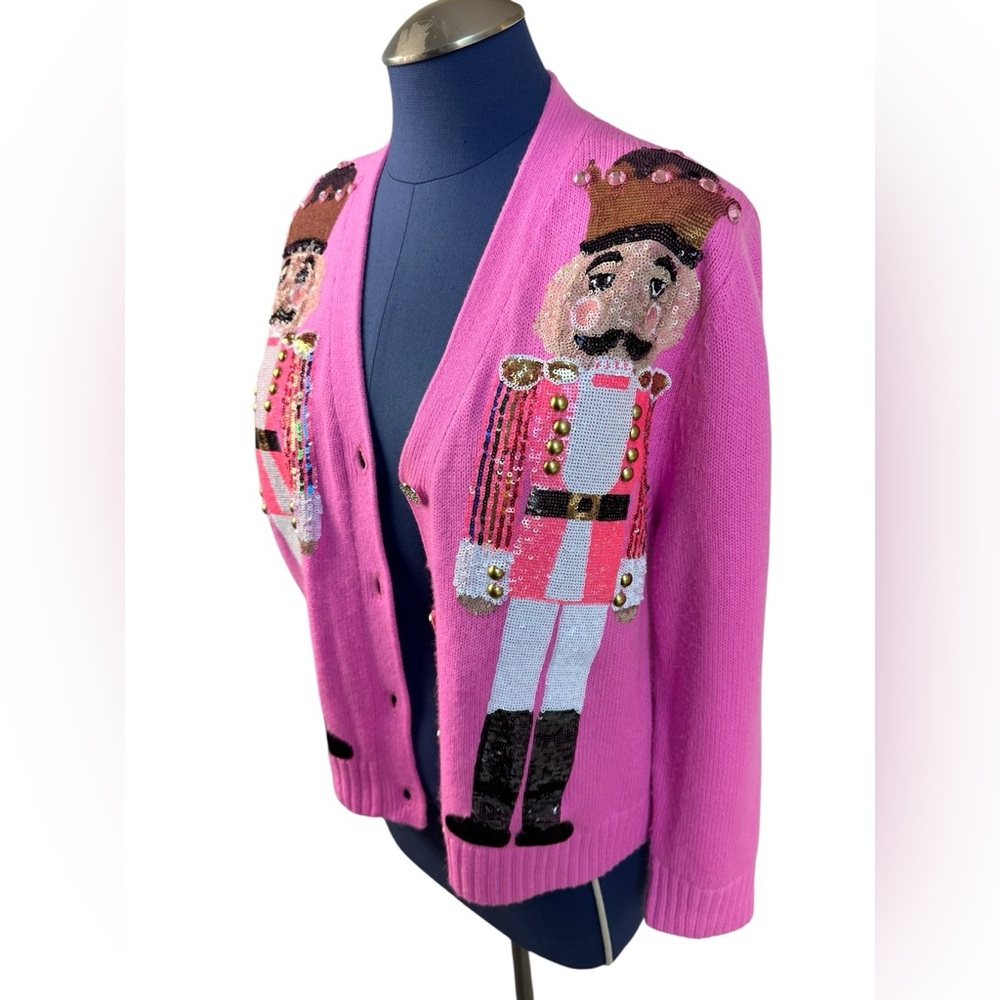 Queen of Sparkles Pink Nutcracker Sweater Cardigan Size XS - Picture 6 of 13